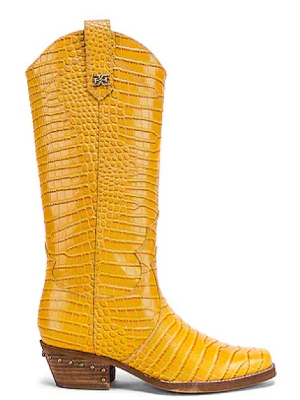 NWOT Sam Edelman Oakland Croc Embossed Western Boot